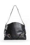 Givenchy Voyou Buckled Leather Shoulder Bag In Black
