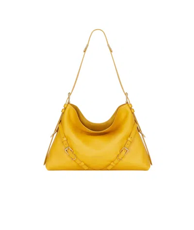 Givenchy Medium Voyou Bag In Shiny Leather In Yellow