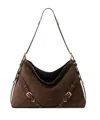 Givenchy Womens Ebony Brown Silver Voyou Medium Suede Shoulder Bag In Brown