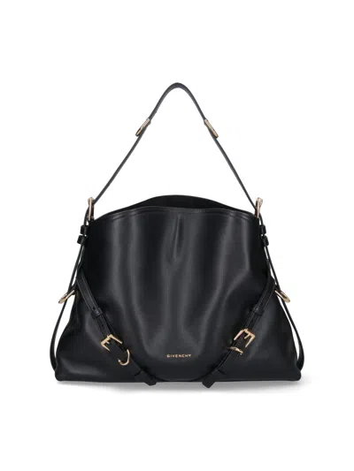 Givenchy Medium Voyou Bag Shiny Leather In Black