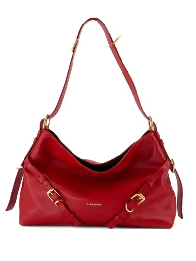 Givenchy Medium Voyou Bag Shiny Leather In Red