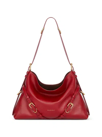 Givenchy Medium Voyou Bag Shiny Leather In Red