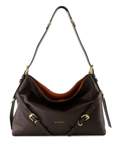 Givenchy Medium Voyou Buckle-fastening Calfskin Shoulder Bag In Brown