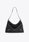 Givenchy Medium Voyou Leather Shoulder Bag In Black