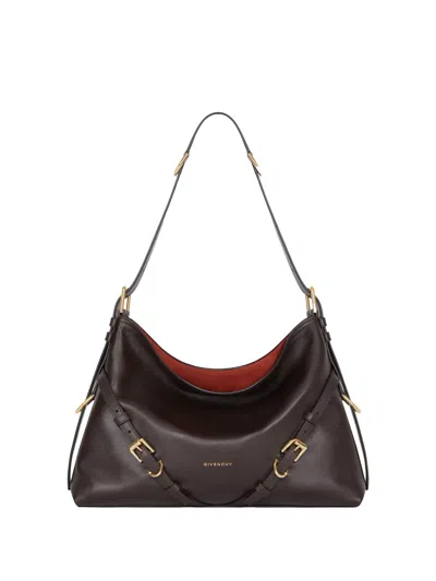 Givenchy Medium Voyou Calfskin Shoulder Bag With Buckle Fastening