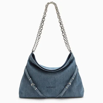 Givenchy Medium Voyou Chain Bag In Blue Denim Women