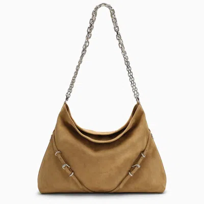 Givenchy Medium Voyou Chain Bag In Hazel Suede In Beige