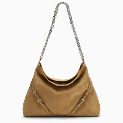 Givenchy Medium Voyou Chain Bag In Hazel Suede Women In Cream