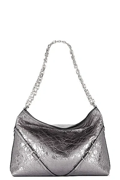 Givenchy Medium Voyou Chain Bag In Silvery Grey