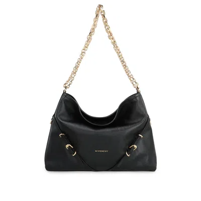 Givenchy Medium Voyou Chain Shoulder Bag With Gold-tone Detail In Black