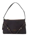 Givenchy Medium Voyou Denim Shoulder Bag In Black