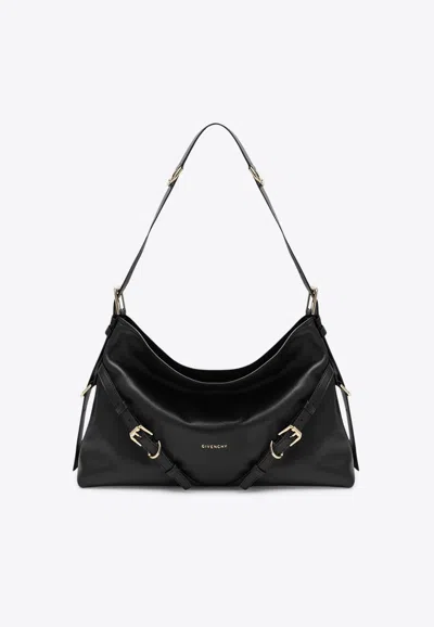 Givenchy Medium Voyou Leather Shoulder Bag In Black