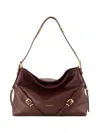 Givenchy Voyou Medium Shoulder Bag In Shiny Leather In Burgundy