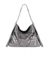 Givenchy Voyou Medium Metallic Leather Shoulder Bag In Gray
