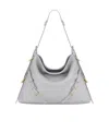 Givenchy Light Grey Medium Voyou Bag In Gray