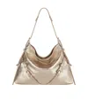 Givenchy Medium Voyou Metallic Leather Hobo Bag In Nude