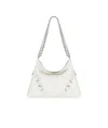 Givenchy Voyou Medium Shoulder Bag In Tumbled Leather In White