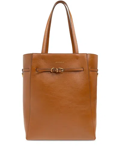 Givenchy Medium Voyou Tote Bag In Leather In Softtan