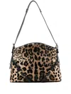 Givenchy Voyou Medium Leopard-print Calf Hair Shoulder Bag In Black