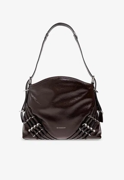 Givenchy Medium Voyou Patent Leather Shoulder Bag In Brown