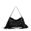 Givenchy Medium Voyou Shoulder Bag Fringes In Black