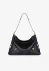 Givenchy Medium Voyou Leather Shoulder Bag In Black