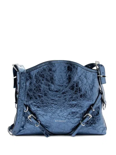 Pre-owned Givenchy Medium Voyou Shoulder Bag In Blue