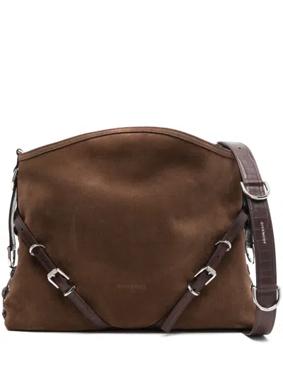 Pre-owned Givenchy Medium Voyou Shoulder Bag In Brown