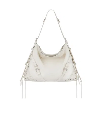 Givenchy Medium Voyou Shoulder Bag In Ivory White