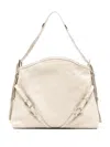Givenchy Calf Leather Shoulder Bag With Elegant Brass Accents And Spacious Interior In Neutrals