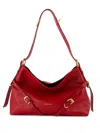 Givenchy Voyou Medium Grained Leather Shoulder Bag In Burgundy
