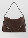 Givenchy Womens Ebony Brown Silver Voyou Medium Suede Shoulder Bag In Brown
