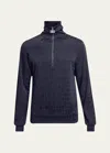 Givenchy Men's 2g Half-zip Jersey Track Shirt In Dark Blue