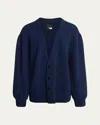 Givenchy Men's 2g Oversized Wool Cardigan In Dark Blue