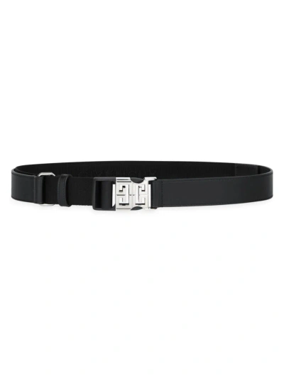 Givenchy Men's 4g Belt In Leather And Canvas In Black