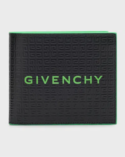 Givenchy Men's 4g Leather Logo Bifold Wallet In Black