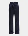 Givenchy Men's 4g Silk Pajama Pants In Dark Blue