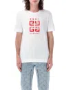 GIVENCHY MEN'S 4G STARS T-SHIRT IN WHITE/RED