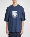 Givenchy New Studio Fit Oversize Logo Graphic T-shirt In Medium Blue