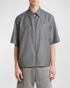 GIVENCHY MEN'S 4G ZIP-FRONT WOOL SHIRT