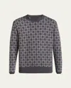 Givenchy Mens Medium Grey Monogram Logo-pattern Knitted Wool-blend Jumper In Medium Grey