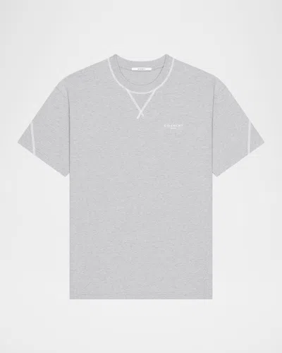 Givenchy Men & Apos;s Couture Seam Cotton Crewneck T-shirt In Gray