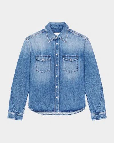 Givenchy Couture Seam Shirt In Shadow Washed Denim Clothing In Blue