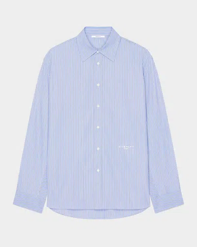 Givenchy Men & Apos;s Couture Seam Stripe Button-down Shirt In Blue
