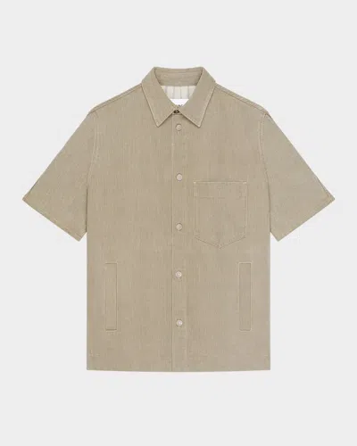 Givenchy Men & Apos;s Couture Seam Twill Short-sleeve Shirt In Neutral