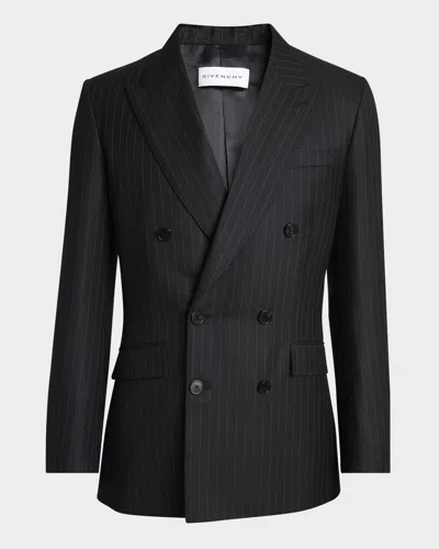 Givenchy Men & Apos;s Double-breasted Pinstripe Sport Coat In Animal Print