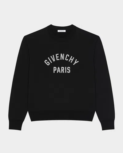 GIVENCHY MEN & APOS;S EMBROIDERED LOGO COTTON CREWNECK SWEATER
