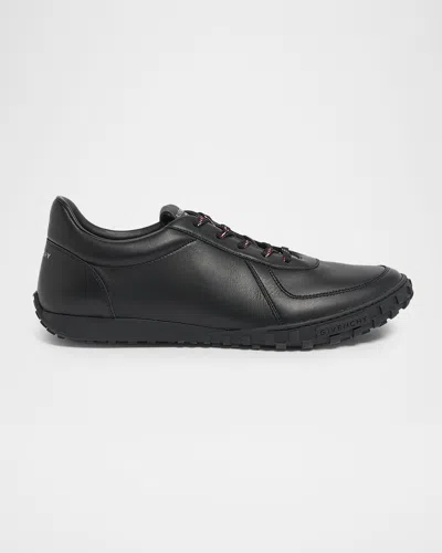 Givenchy Men & Apos;s Glide Leather Low-top Runner Sneakers In Black