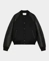 Givenchy Mixed Material Bomber Jacket Leather Panels In Black
