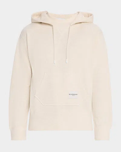 Givenchy Men & Apos;s Pocket-label Cotton Blend Drawstring Hoodie In White